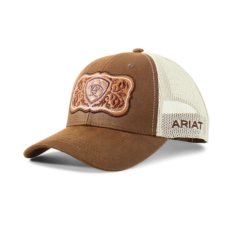 Ariat Women's Faux Leather Logo Brown Cap