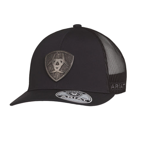 Ariat Men's Metal Shield Black Cap