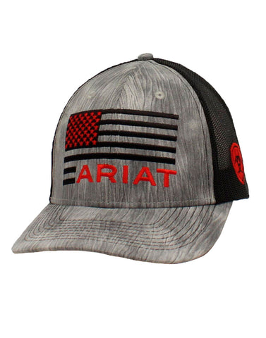 Ariat Men's Flag Shield Grey Cap