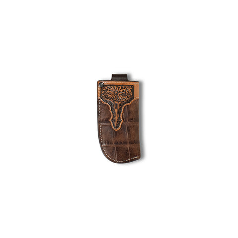 Ariat Croco Brown Vertical Knife Sheath