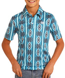 Rock&Roll Boys Printed Blue Polo