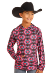 Rock&Roll Boy's Aztec Pink Hoodie