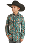 Rock&Roll Boy's L/S Aztec Snap Shirt