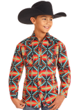 Rock&Roll Boy's Woven Orange Shirt