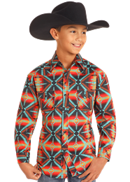 Rock&Roll Boy's Woven Orange Shirt