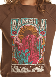 Rock&Roll Girls Ramblin Brown Graphic Pullover