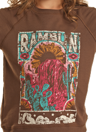 Rock&Roll Girls Ramblin Brown Graphic Pullover