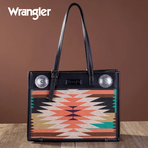 Wrangler Southwestern Art Print Black Tote Bag