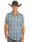 Rock&Roll Men's Printed Blue Polo