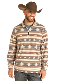 Rock&Roll Men's Striped Natural Hoodie