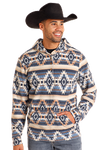 Rock&Roll Men's Aztec Navy Button Hoodie