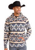 Rock&Roll Men's Aztec Navy Button Hoodie