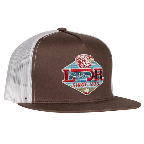 Lazy J Men's Conquest Brown White Cap