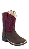 CLEARANCE Old West Toddler Boy's Dark Brown/Maroon Boots