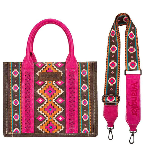 Wrangler Southwestern Small Canvas Hot Pink Tote Bag