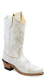 CLEARANCE Old West Children Girl's White Western Boots