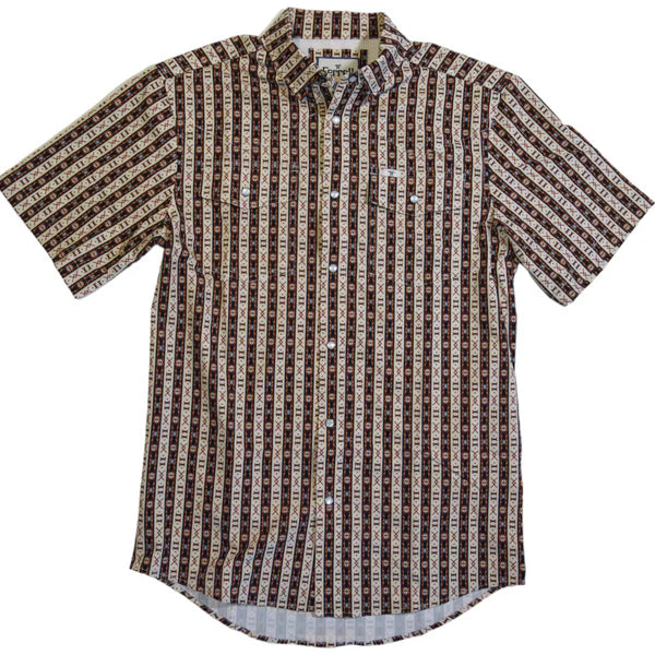 Ferrell Brand Men's Cream Brown Striped Shirt – Corral Western Wear