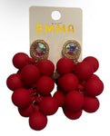 Emma Jewelry Wms Sphere Drop Red Earrings 93215