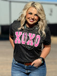 Texas True Threads Women's XOXO Black Leopard T-Shirt
