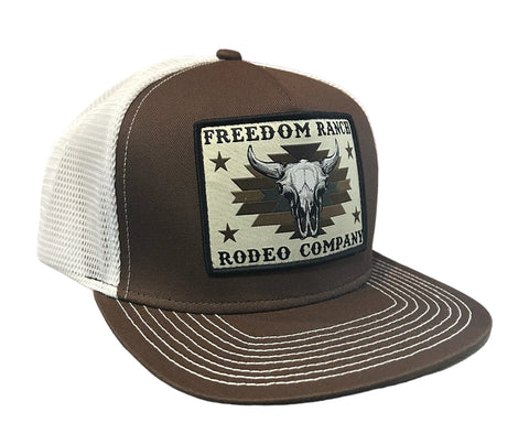 Freedom Ranch Men's Rodeo Badge Brown Cap