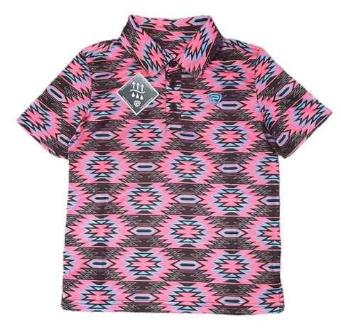 Rock&Roll Boy's Printed Aztec Pink Polo