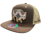 De Rancho Aztec Bull Dark Brown Cap