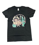 Lucky & Blessed Life Aztec Bison Black T-Shirt