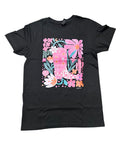 Lucky & Blessed Life Pink Boot Black T-Shirt