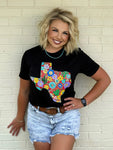 Texas True Threads Women's Barbara Floral Texas T-Shirt