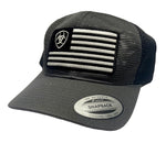 Ariat Men's Flag Shield Charcoal Black Cap