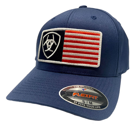 Ariat Men's Flexfit USA Shield Navy Cap