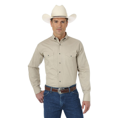 Wrangler Men's Painted Desert Basic Western Tan Shirt