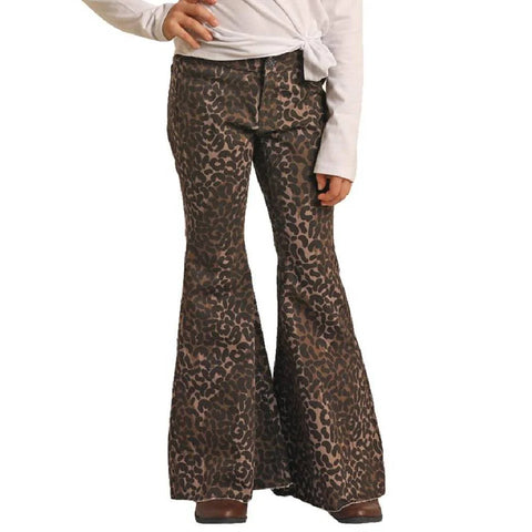 Rock&Roll Denim Girls Cheetah Bell Bottoms