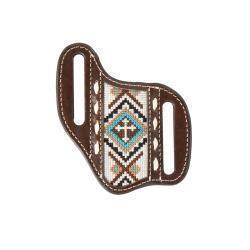 Nocona Cross Embroidered Brown Knife Sheath