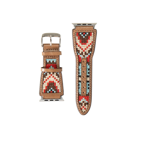 Nocona Watchband Aztec Embroidery Multicolor