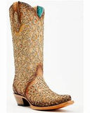 Corral Women's Saddle Glitter Overlay & Embroidery Triad Boots