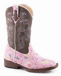 CLEARANCE Roper Girls Little Kids Glitter Pink Flower Boots