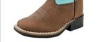 CLEARANCE Old West Boy's Blue/Brown Leatherette Boot