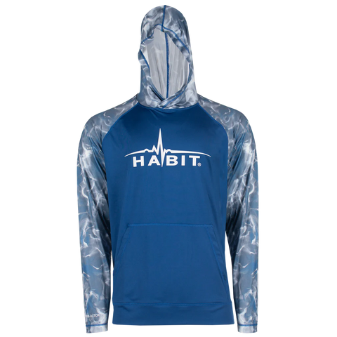 Habit Outdoors Men's Storm Blue Waves Hoodie