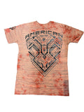 American Fighter Men's Kenbridge S/S Coral/Peach Crystal Wash T-Shirt FM14693