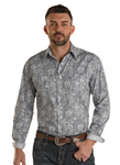 Panhandle Men's Paisley Blue Snap Shirt