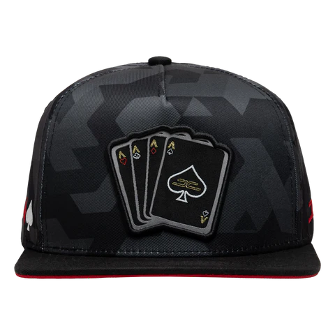 JC Hats Men's Poker Camo Black Cap