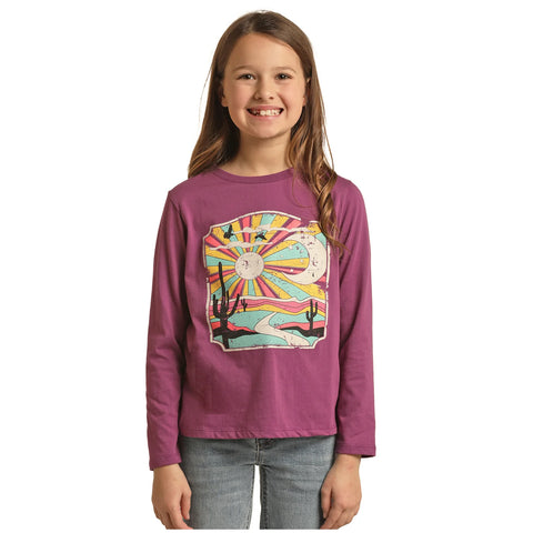 Rock&Roll Girls Colorful Desert Purple T-Shirt