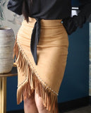 Lucky & Blessed Asymmetrical Camel Skirt