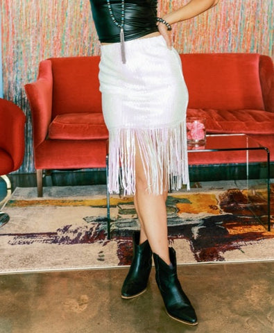 CLEARANCE Lucky & Blessed Iridescent Sequin Skirt