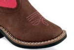 Old West Girl's Pink/Brown Leatherette Boot