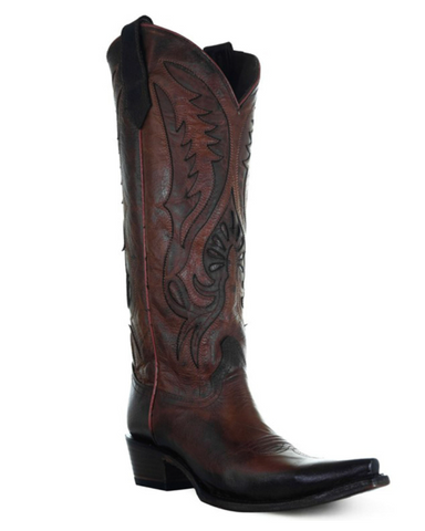 Circle G Women's Bronze Inlay & Embroidery Tall Boots