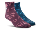 Ariat Unisex Horse Shoe Frolic Ankle Blue Pink Socks