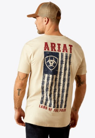Ariat Men's Barbed Flag Natural T-Shirt