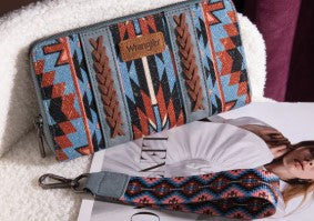 Wrangler Southwestern Art Print Navy Wallet
